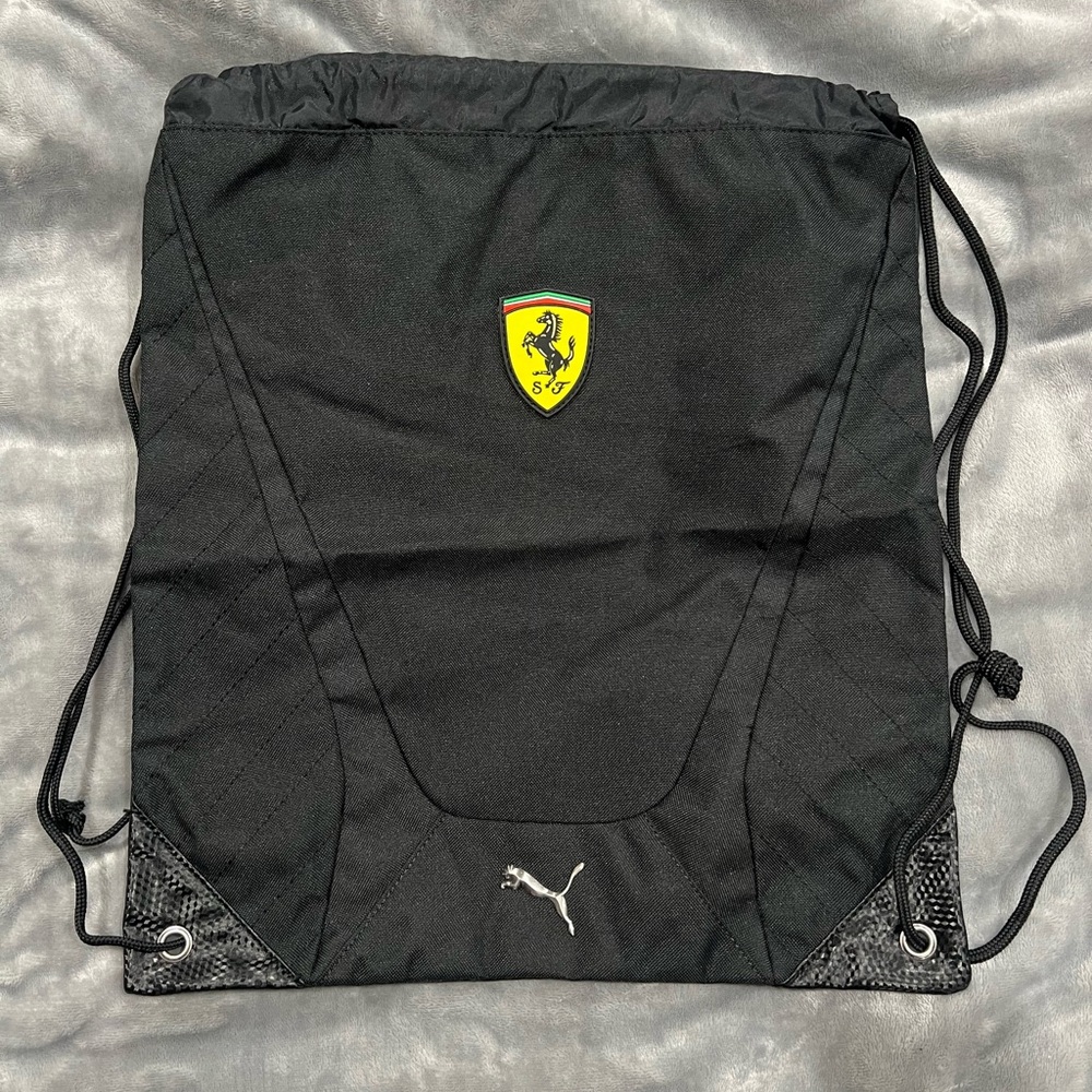 Black Puma Drawstring Bag